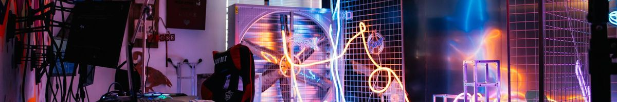 Cyber neon grid decorative pattern